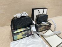 2021 Luxo Designer Bolsa Câmera Câmera Correntes de Embraiagem Oval Casual Moda Couro Senhora Shopping Listras Compartimento Interior Zipper Bag All-Match Mulheres Mão Sacos