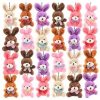 6 cm Peluş Bunny Kolye Anahtarlık Sevimli Küçük Peluş Hayvanlar Anahtarlık Paskalya Parti Çocuklar Hediyeler Şekeri