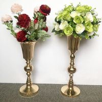 Vases 10 pcs / lot de fleur plancher métal vase plante séchée support floral pots routier couloir de mariage à la maison décoration zly013