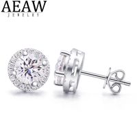 AEAW 2CTW DEF WHITE Diamond Test Passed Moissanite Silver Earring Smycken Gemstone Girlfriend Present Specialpris för Women 210323