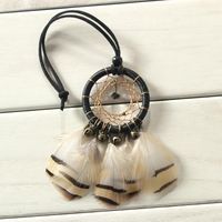 Oggetti decorativi Figurine Black Vintage Mini Handmade Dream Net Catcher con ornamento decorazione piuma