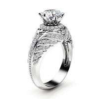 Cluster ringen 14K wit goud kleur ring voor vrouwen natuurlijke vs2 diamant sieraden anillos de bruiloft bizuteria 14 k females doos