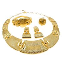 Vendendo requintado ouro brasileiro grande conjunto de jóias italiana casamento nupcial banquete jóias conjunto H0009 211204