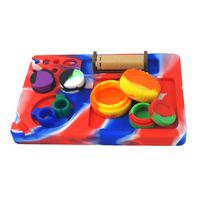 Silicone Rolling Tray Heat-resistant Rectangle Tobacco 7 colors Silicone Dish tray Dab Mat Cigarette oil rig Smoking Accessories 636 V2