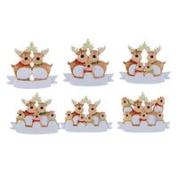 Christmas Decoration Elk Family Ornaments Families of 1-6 Heads DIY Tree Pendant Accessories with Ropea19a07 a56