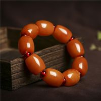 Amber Natural Beeswax Old Miel Bucket Beads Hand String Fashion Versatile Hombres y mujeres Strands
