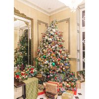 100x150 cm Christmas Indoor Theme Fotografie Materiaal Open haard Ster Kerstboom Kinderen Portret Achtergronden voor Foto Studio Props 21520 YDH-18