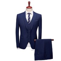 3 Piece Slim Fit Men's Wedding Groom Dress Men Formal Business Suit