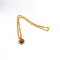 Jesus Pendant Head Loyal Cool 24 k Solid G/F Gold jewel CZ Fashion Jewelry 24&quot; Ltalian Figaro Link Chain Fine Necklace