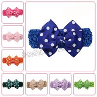 0-4Y Kids Baby Girl Wave Headbands Bowknot Hair Accessories For Girls Infant Hair Band Lace Bow Hairband
