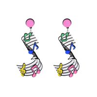 Note de musique en acrylique créatif Bouteille d'oreille pour femmes bijoux de fête colorée