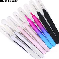 Eyebrow Tools & Stencils Tweezers Stainless Steel Gold Blue For Eyelash Extension High-precision Set Thin Tip