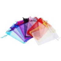 MIC 100pcs white , Royal blue , pink Etc. 20-color Organza Gift Bags , 7x9cm With Drawstring Wedding Party Christmas Favor Gift Bags49 Q2