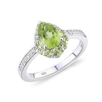 Fashion Charm Elegant 925 Sterling Silver Jewelry Natural Peridot Gemstone Engagement Wedding Rings Women Cluster