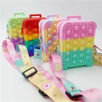 Sensory Bagagli Trolley Viaggi Valigia Fidget Borse Push Bubble Bag Crossbody Borse a tracolla Rainbow Tie Dye Bolle Popper Board Gioco Puzzle Bambini Xmas G118CN6G