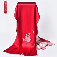Lenços de alta qualidade mão-bordado seda suzhou xi sogra cheongsam xale presente de casamento vermelho lenço casamento