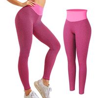 Collant da donna Hip Lift Solleva A Vita Alta Sport Yoga Pants Pink Grande