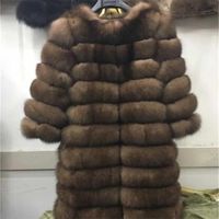 Натуральные реальные меховые пальто зимние женщины длинный стиль натуральная куртка женский QUALI-1TY 100% AWERATS-JAON 211206