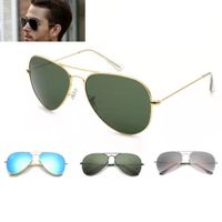Gold frame Aviator mens ray sunglasses for Women men band Luxury designer quality fashion Classic Polarized with case with box 3025