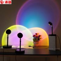 2021 button usb arco-íris pôr do sol projetor atmosfera levou noite luz casa coffe loja fundo decoração parede lâmpada colorida