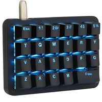 Klavyeler 23 Programlanabilir Anahtarlar Makro Mekanik Klavye Mavi LED Aydınlatmalı Taşınabilir Mini Tek Elle Oyun Tuş Takımı Kırmızı Anahtarlar