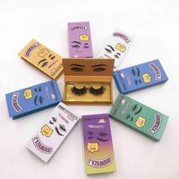 New Eyelash Packaging Box Fluffy 25mm Mink Flase Eyelashes C...