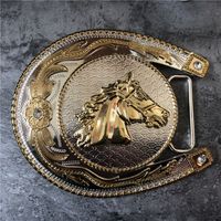 Alloy Golden Belt Buckle Fashion Hollow Out Horse For 4cm Wi...