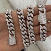 Necklaces Meisidian 925 Silver 12mm Width 8inches 20inches Length Vvs1 d White Moissanite Synthetic Diamonds Bracelet Necklace Bsub