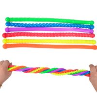 Soft Silicon Fidget Ropes Stretch Noodle Bracelet Cellphone Straps Sensory Stretchy String Squishy Wrist Band Stress Pressure Autism Relief Gift for Adult Kids