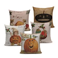 Halloween Skull Masquerade Cushion Cover Halloween Decorative Pillows Pumpkin Kids cat Witch Beauty Sofa Throw Pillow Cover