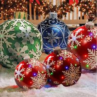 Decoração de festa 60cm Bolas de Natal Decorações de árvore Presente Xmas Ano Novo Hristmas para casa ao ar livre PVC Inflável Toya01