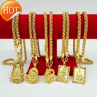 Collana in ottone placcato oro mens da donna gioielli collane cavità Guanyin Golden Dragon Brand