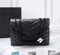 Designer handbags HOT square fat LOULOU chain bag real leather women&#039;s bag large-capacity shoulder bags 25cm and 32cm high quality quilted messenger bag 494699.459749