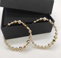 Nouvelle Arrivée Drop Boucle d'oreille en forme de demi-ronde plaquée or 18 carats pour femmes Bijoux de mariage cadeau ont une boîte PS4418
