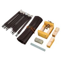 Machining Engraving Tool Set Tungsten Steel Carving Knife Wood Jade Seal Hand Tools With Leather Bag