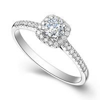 AU750 wit gouden ring vrouwen bruiloft verjaardag verloving party kussen ronde moissanite diamant elegante romantische schattige cluster ringen