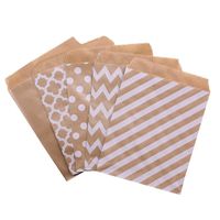 Gift Wrap 25/50 Stks 18x13cm Kraftpapier Candy Bag Baby Shower Chevron Polka Dot Stripe Gedrukte Tassen Bakkerij