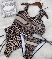 Letras do vintage Bikinis Sexy leopardo Houndstooth Terno de Banho Das Mulheres Split Split One Peça Swimwear Novo Push Up Backless Swimsuit