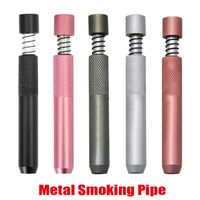 Metall Aluminiumlegering Rökning Rör E-cigarett 78mm Filter Tips One Hitter Spring Bats Snuff Snare Dispenser Tube Straw Sniffer Pipes