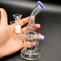5 polegadas Mini Dab Rigs Glass Bong Hookahs Rigs de óleo reciclador Bubbler pente duplo percolador waterpipe com articulação de 14mm Único