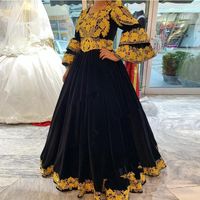 Geleneksel Arnavut Kaftan Kosova Gelinlik Modelleri Giyim 2022 Robe de Soiree De Mariage Siyah Akşam Parti Abiye