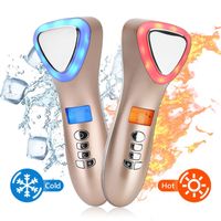 Mini Hot Cold Hammer Massagegerät LED-Licht Photon Therapie Ultraschall Kryotherapie Vibration Gesichtslift Pore Shrink Hautpflegemaschine