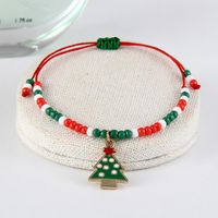 Bracelets de charme bracelet de perle bohème pour femmes de décoration de Noël cadeau cadeau mignon de bonhomme de neige bottes cloche réglable