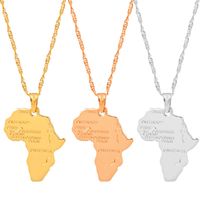 África pingente colar mulheres homens prata cor / cor dourada jóias etíopes atacado hiphop africano item
