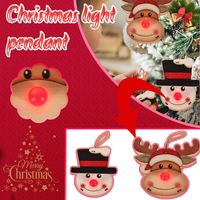 Christmas Decorations Tree Three-dimensional Elk Snowman Luminous Wooden Pendant For Home Ornaments Year 2022