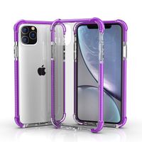 Hybrid Dual Color Clear Hard Acrylic Back Cases Four Corners...