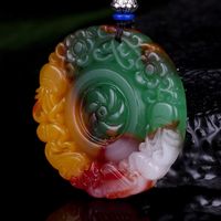 Colgante de flor flotante de jade colorido para hombres y mujeres que transfieren encantos