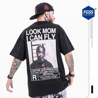 Męskie koszulki High Street Mężczyźni Kobiety Hiphop Oversized T Shirt Headve Tkanina Płuczka Bawełniana Odzież Travis Scocactus Jack Drukowane koszule