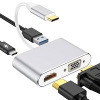 Estaciones Hub a Multi 3.0 Adaptador USB Accesorios de aceros tipo C 3.1 Splitter 3 Port Laptop Docking Station VGA HD