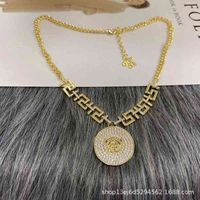 Hot Selling Fashion Jewelry Vers2022ace Women New Fan Jiamei Head Maze Full Diamond Necklace Bracelet Women&#039;s Net Red Brass Necklace Snake Bone Chain